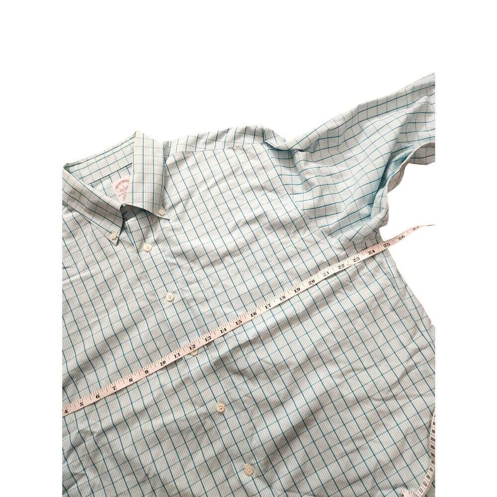 Brooks Brothers plaid men's Large supima cotton button up with chest pocket - Picture 3 of 8